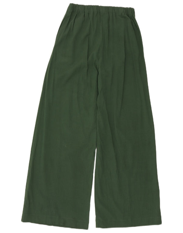 Topshop Womens High Waist Flare Casual Trousers UK 8 Small W24 L31 Green