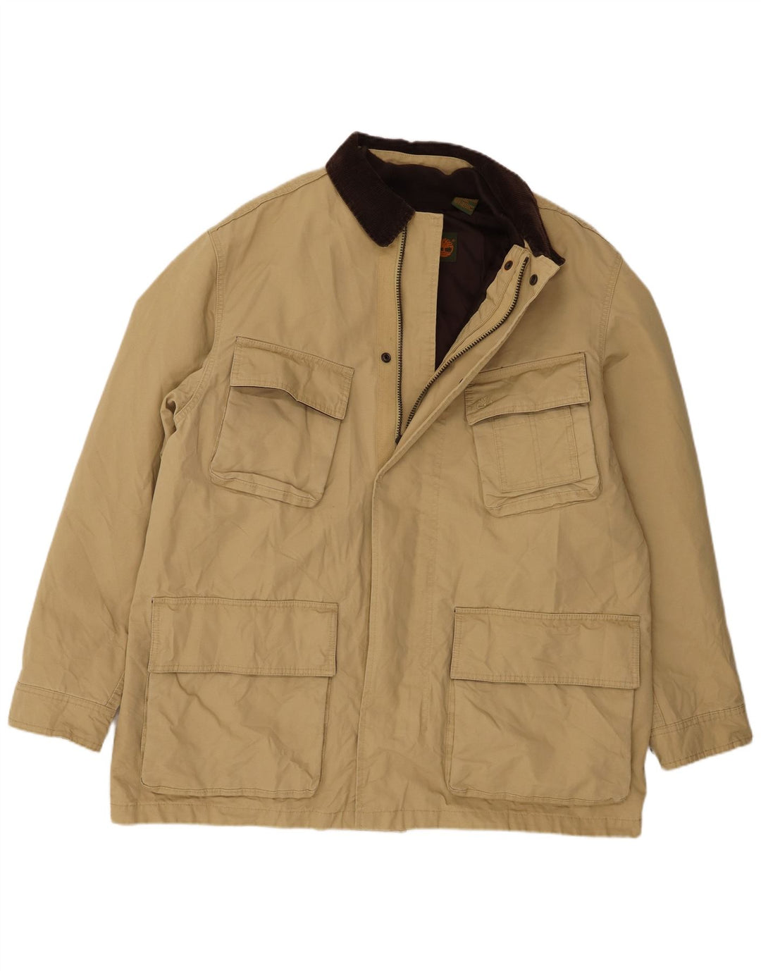Timberland Mens Windbreaker Jacket UK 42 XL Beige Nylon