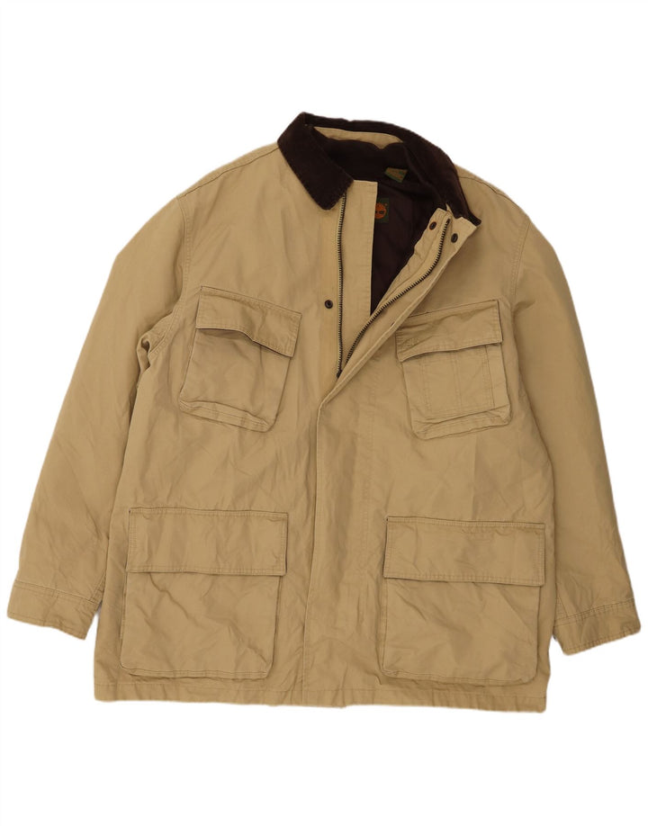 Timberland Mens Windbreaker Jacket UK 42 XL Beige Nylon