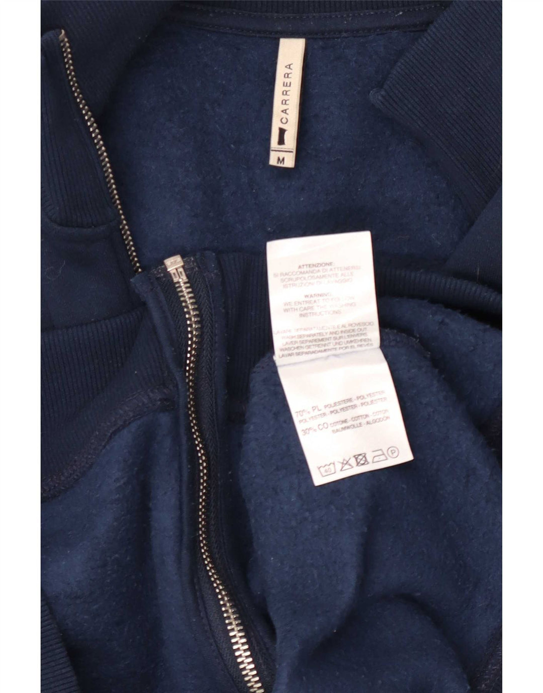 Carrera Womens Tracksuit Top Jacket UK 14 Medium Navy Blue Polyester
