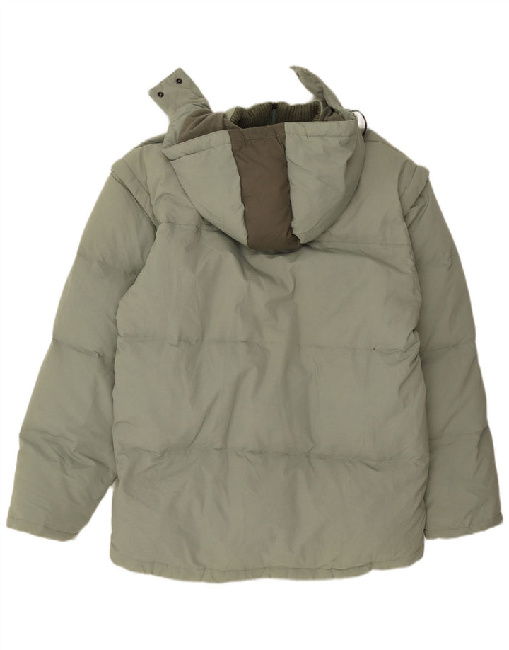Fila Mens Hooded Padded Jacket UK 42 XL Green Polyamide