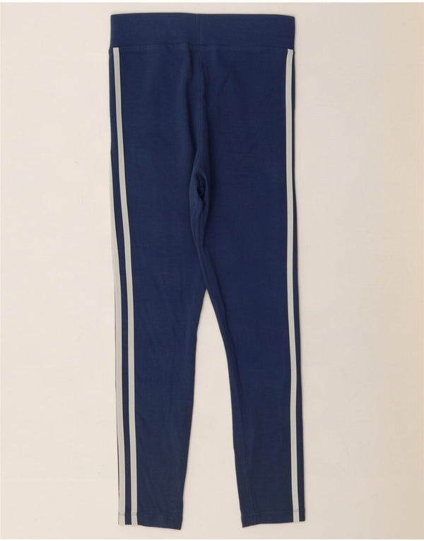 Adidas Womens Leggings UK 8 Small Blue Cotton