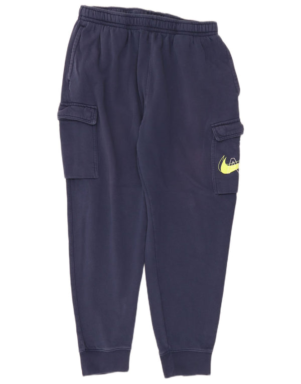 Nike Mens Graphic Cargo Tracksuit Trousers Joggers XL  Navy Blue Cotton