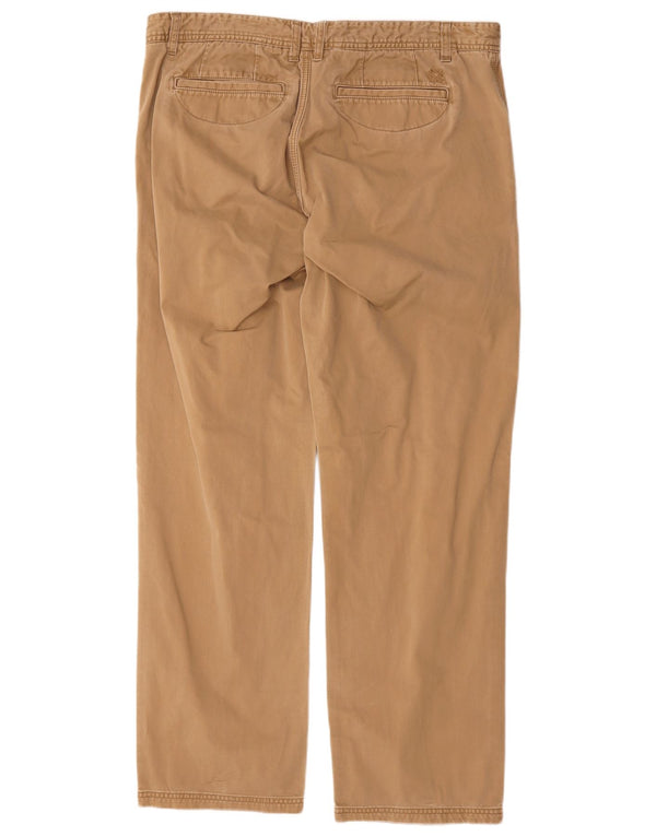 Crew Clothing Mens Straight Chino Trousers W38 L30 Beige Cotton