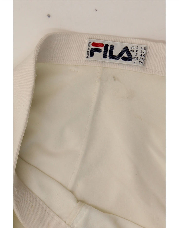 FILA Mens Chino Shorts IT 52 XL W38 White Polyester Vintage Fila and Second-Hand Fila from Messina Hembry 