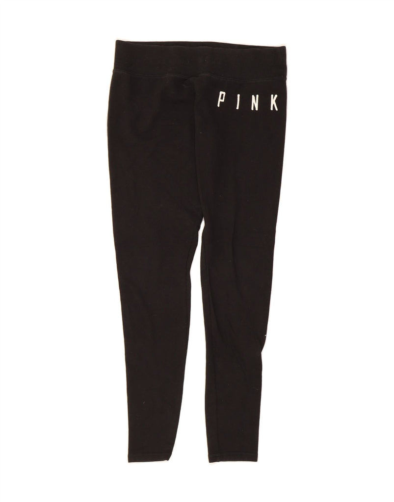 VICTORIA'S SECRET Womens Pink Graphic Leggings UK 6 XS Black Cotton Vintage Victoria's Secret and Second-Hand Victoria's Secret from Messina Hembry 