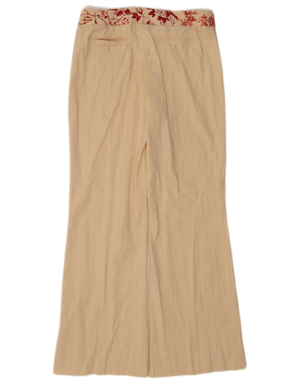 Coast Womens Bootcut Chino Trousers UK 12 Medium W32 L32 Beige Floral