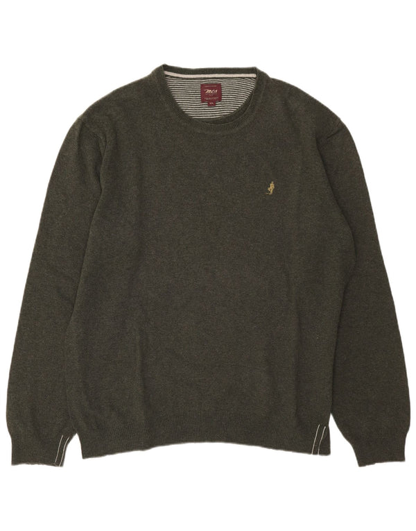 Marlboro Classics Mens Crew Neck Jumper Sweater 2XL Green Wool