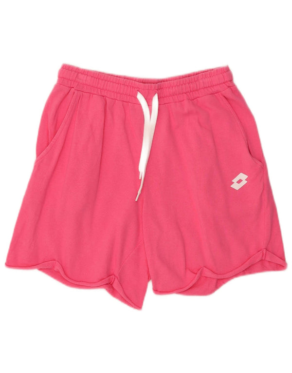 Lotto Womens Sport Shorts UK 12 Medium  Pink Cotton