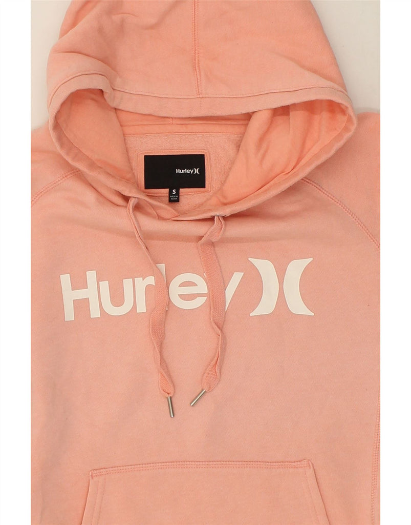 HURLEY Womens Graphic Hoodie Jumper UK 10 Small Pink Cotton | Vintage Hurley | Thrift | Second-Hand Hurley | Used Clothing | Messina Hembry 