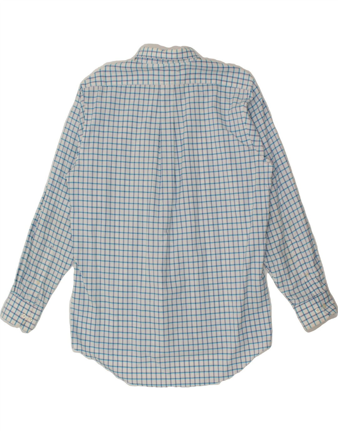 CHAPS Mens Classic Fit Shirt  Size 16 16 1/2 Large Blue Check Cotton Vintage Chaps and Second-Hand Chaps from Messina Hembry 