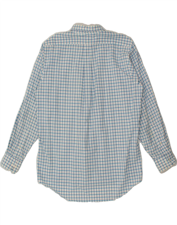 CHAPS Mens Classic Fit Shirt  Size 16 16 1/2 Large Blue Check Cotton Vintage Chaps and Second-Hand Chaps from Messina Hembry 