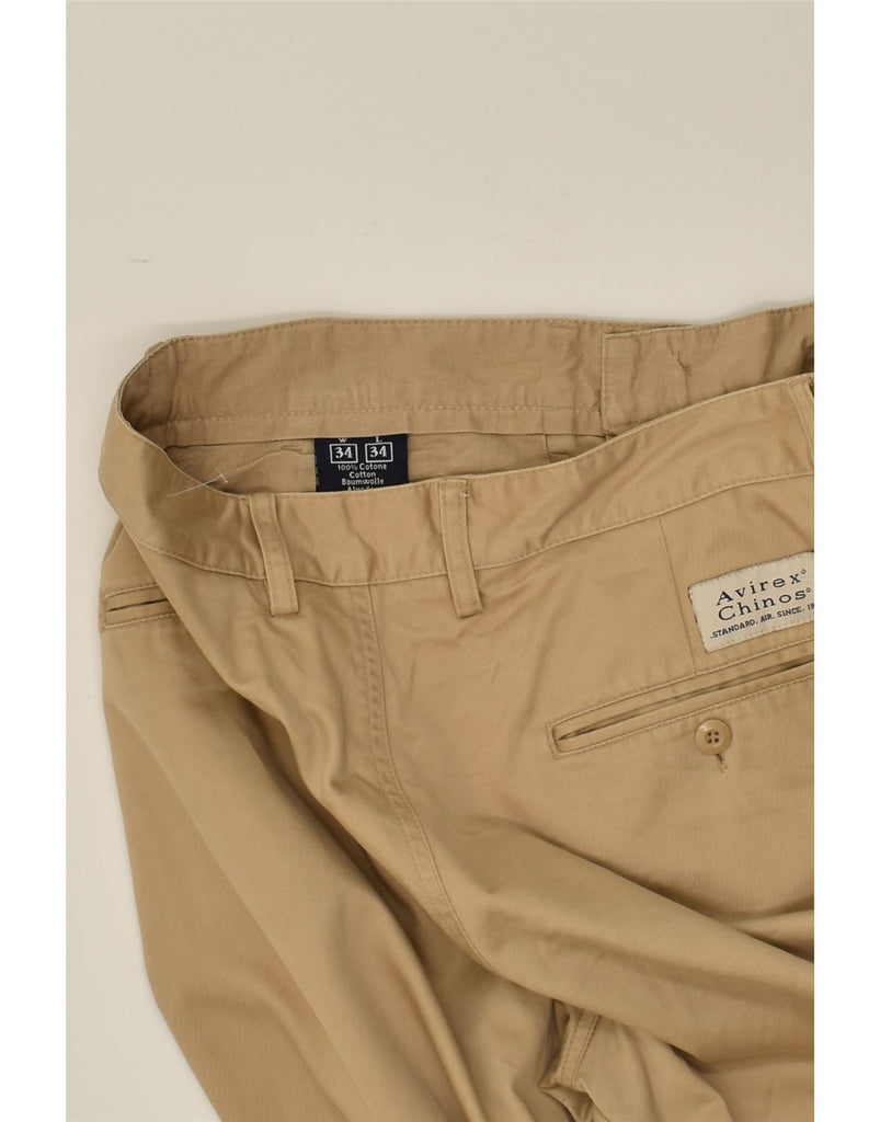 AVIREX Mens Straight Chino Trousers W34 L30 Brown Cotton | Vintage Avirex | Thrift | Second-Hand Avirex | Used Clothing | Messina Hembry 