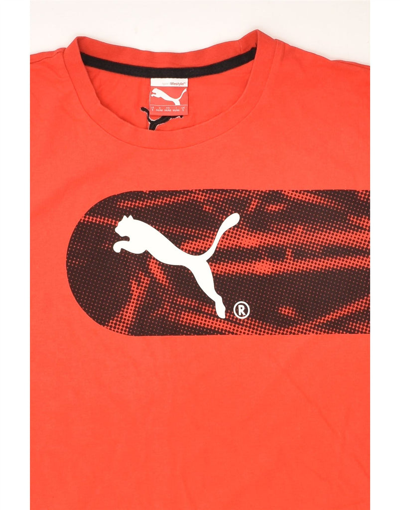 PUMA Mens Graphic T-Shirt Top Small Red Cotton | Vintage Puma | Thrift | Second-Hand Puma | Used Clothing | Messina Hembry 