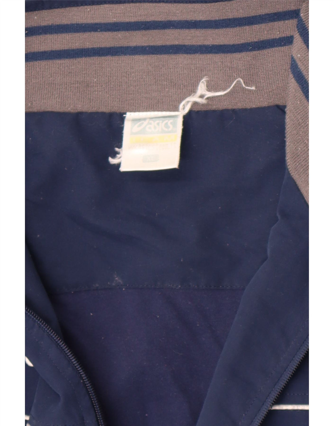 Asics Mens Tracksuit Top Jacket XL Navy Blue Colourblock Polyester