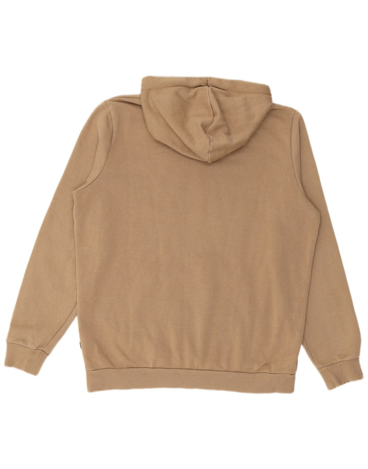 PUMA Mens Graphic Hoodie Jumper Medium Beige Cotton