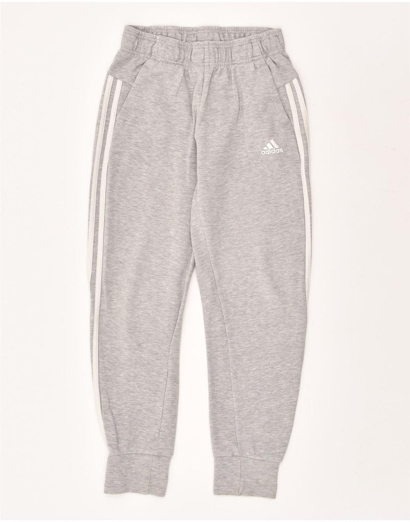 ADIDAS Boys Tracksuit Trousers Joggers 13-14 Years Grey Flecked Cotton | Vintage Adidas | Thrift | Second-Hand Adidas | Used Clothing | Messina Hembry 