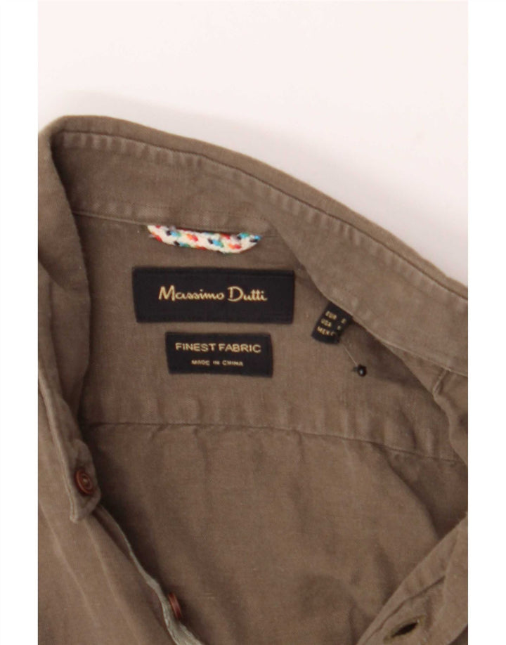 Massimo Dutti Mens Shirt Small Khaki