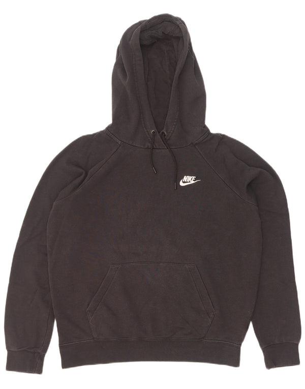 Nike Womens Oversized Hoodie Jumper UK 10 Small Black Cotton