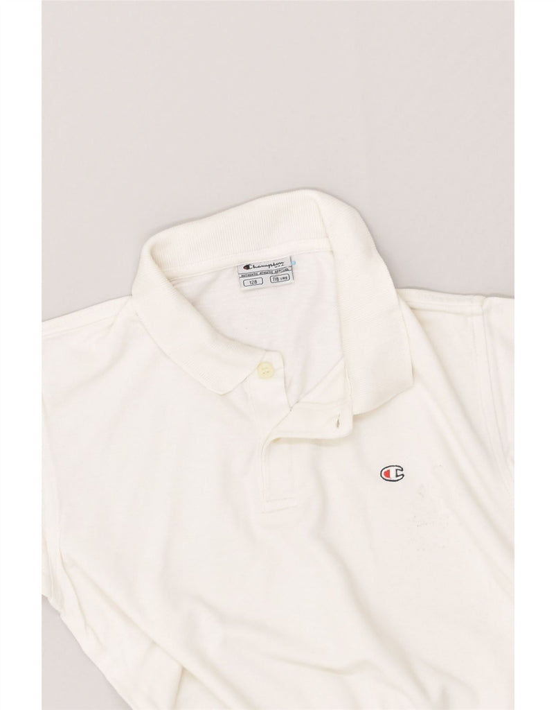 CHAMPION Boys Polo Shirt 7-8 Years White Cotton | Vintage Champion | Thrift | Second-Hand Champion | Used Clothing | Messina Hembry 