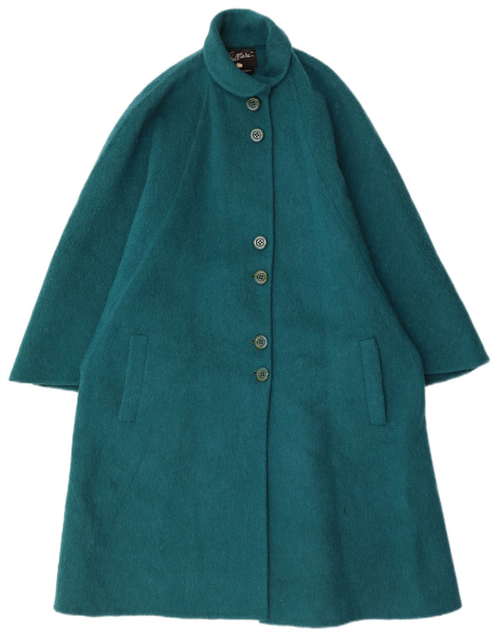 Gallara Womens Oversized Overcoat IT 42 Medium Turquoise Alpaca Wool