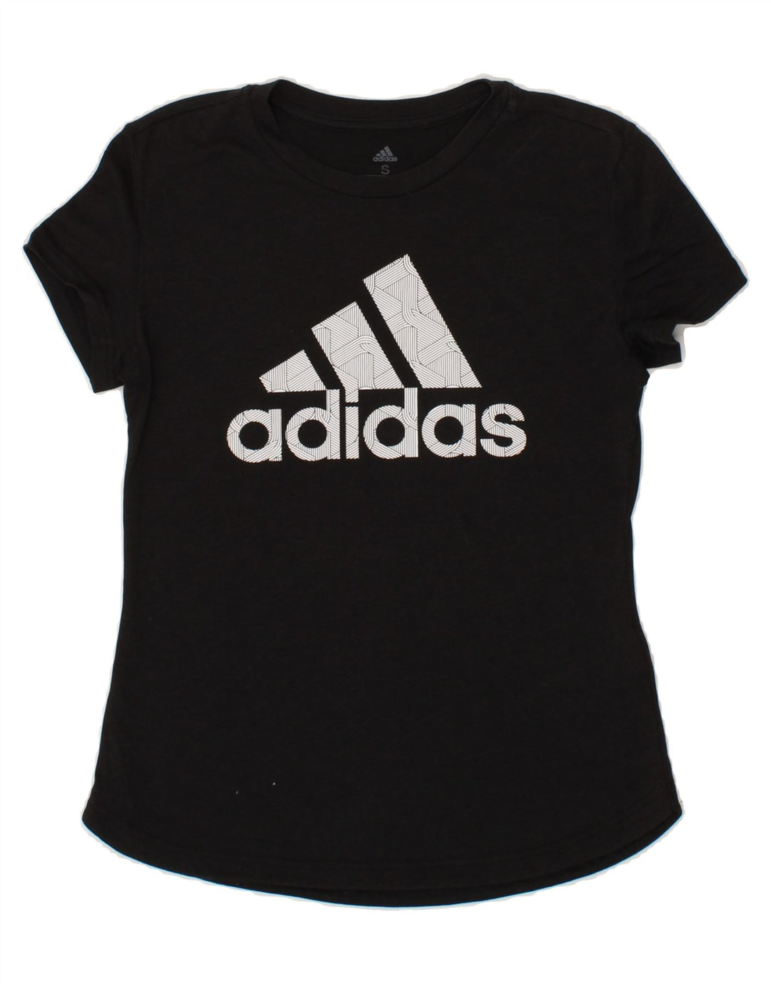 ADIDAS Womens Climalite Graphic T-Shirt Top UK 8/10 Small Black Polyester Vintage Adidas and Second-Hand Adidas from Messina Hembry 