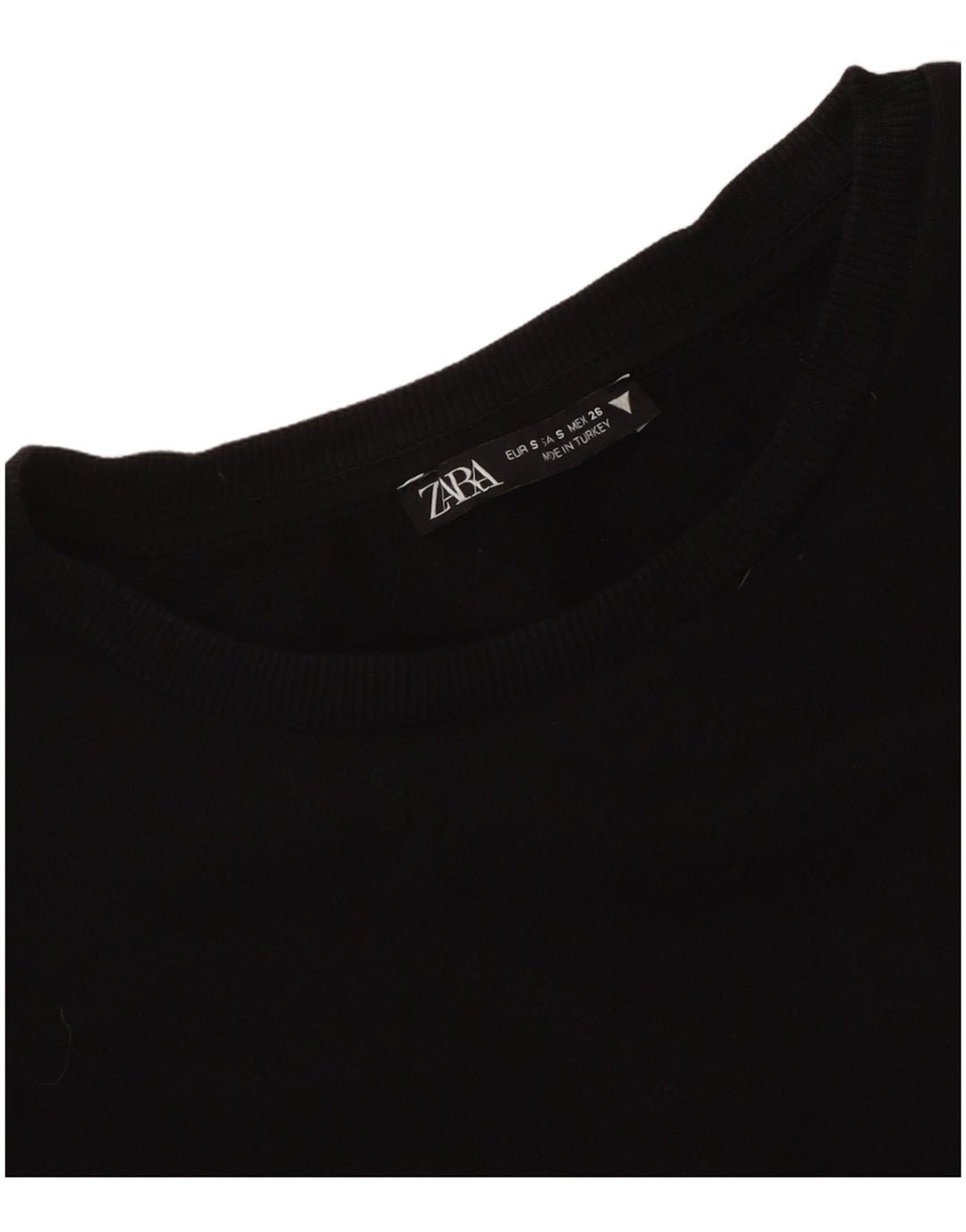 Zara Womens Top Long Sleeve UK 8 Small Black