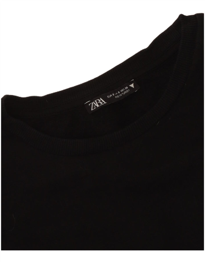 Zara Womens Top Long Sleeve UK 8 Small Black