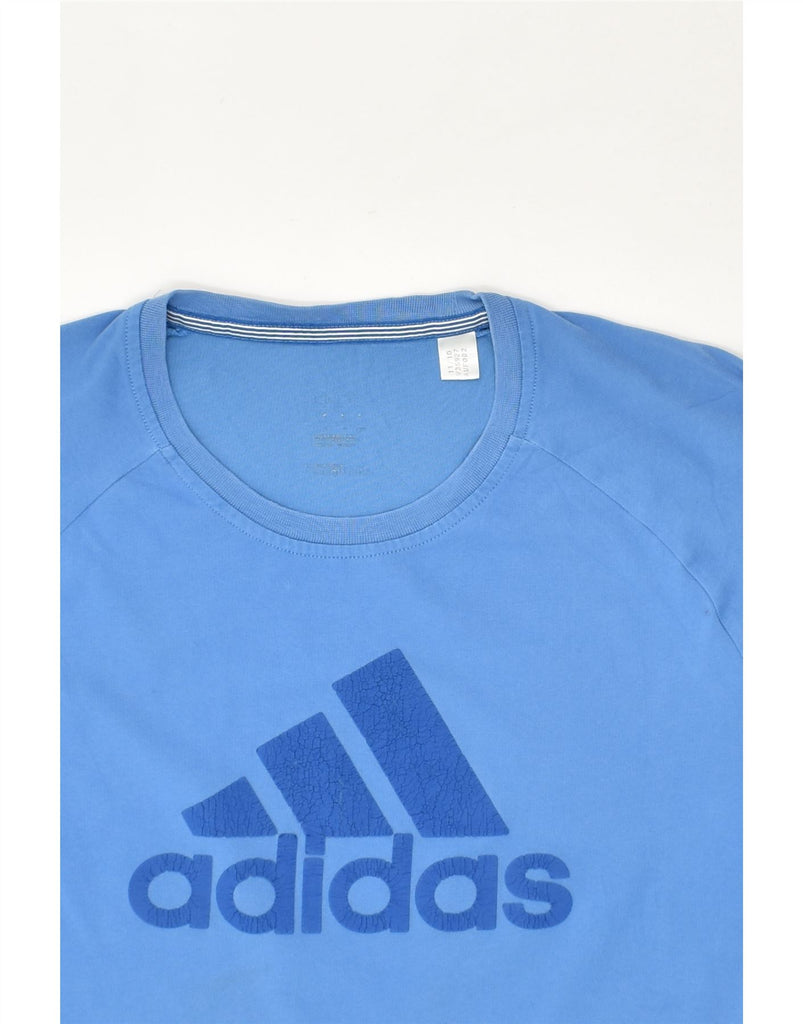 ADIDAS Mens Climalite Graphic T-Shirt Top Medium Blue Cotton | Vintage Adidas | Thrift | Second-Hand Adidas | Used Clothing | Messina Hembry 