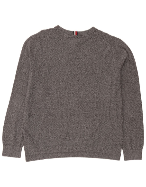 Tommy Hilfiger Mens Crew Neck Jumper Sweater 3XL Grey Cotton