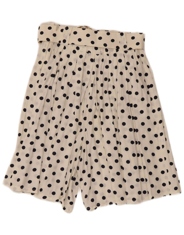 Naif Womens High Waist Pleated Casual Shorts Medium W24 White Polka Dot