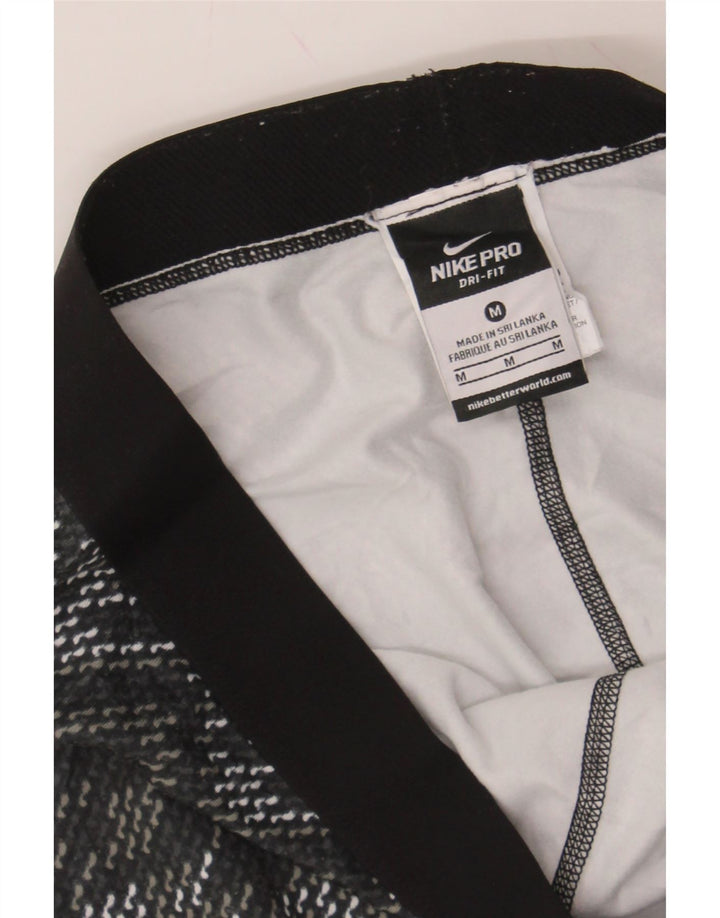 NIKE Womens Dri Fit Graphic Leggings UK 12 Medium Black Check Polyester Vintage Nike and Second-Hand Nike from Messina Hembry 