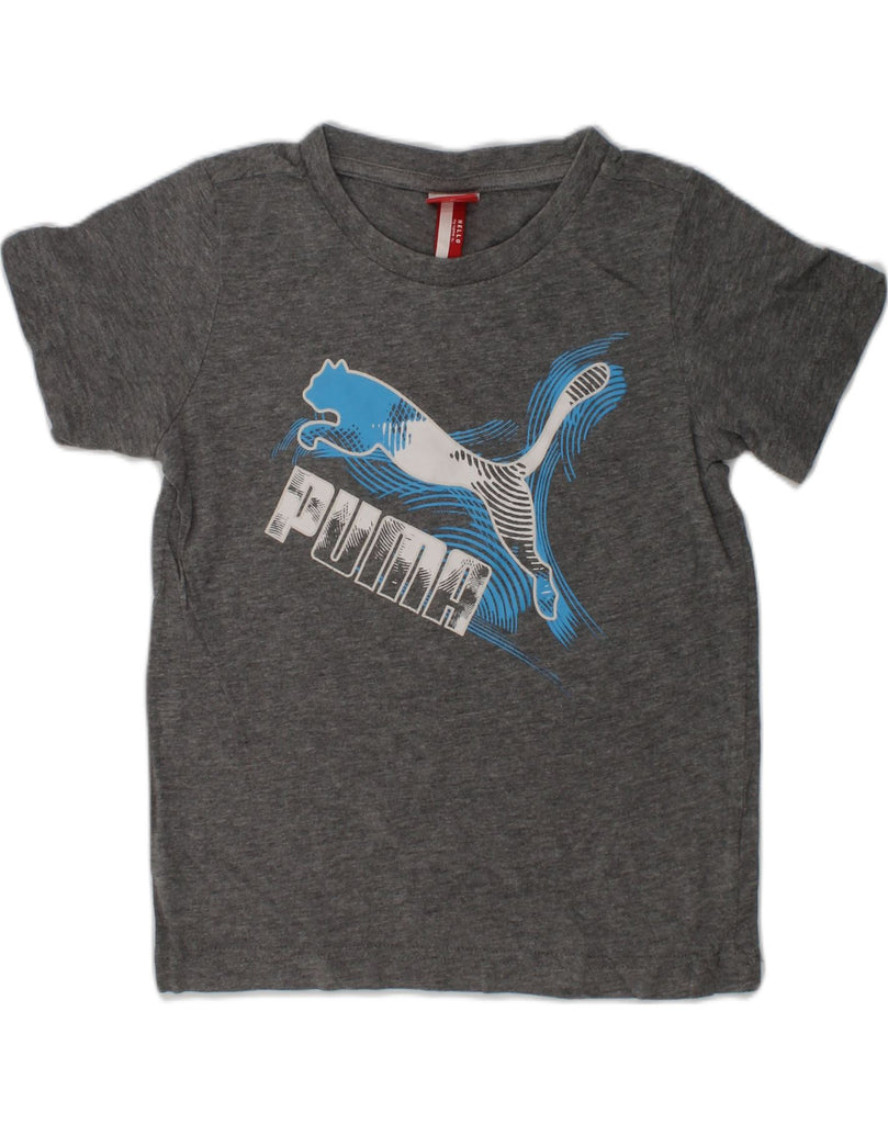 PUMA Boys Graphic T-Shirt Top 5-6 Years Grey | Vintage Puma | Thrift | Second-Hand Puma | Used Clothing | Messina Hembry 