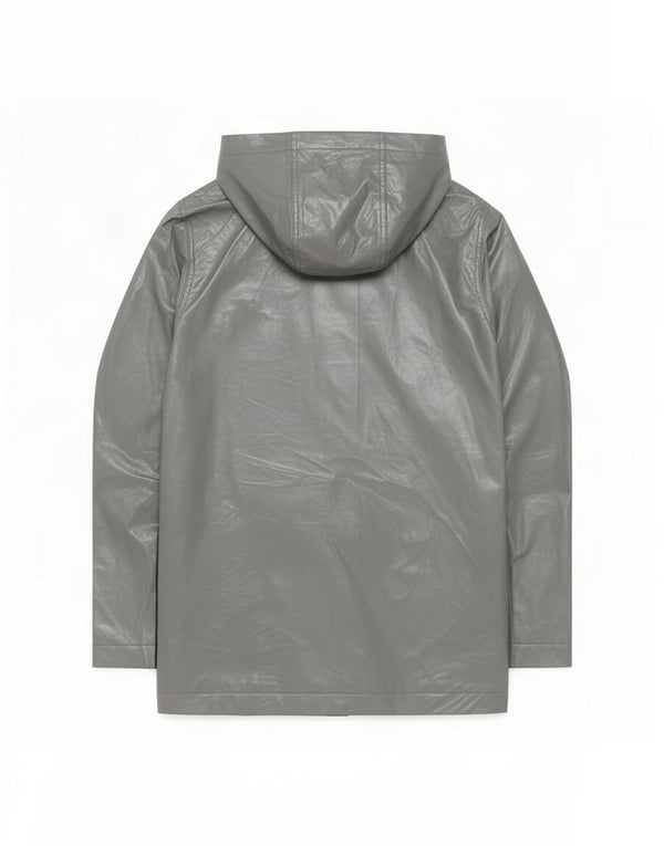 Topshop Womens Hooded Rain Jacket UK 8 Small Grey Polyester