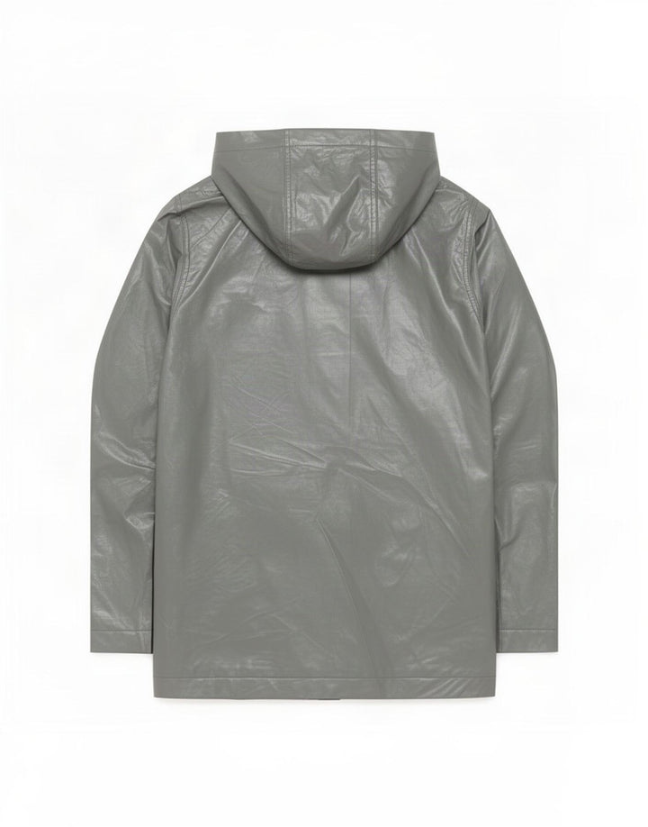 Topshop Womens Hooded Rain Jacket UK 8 Small Grey Polyester