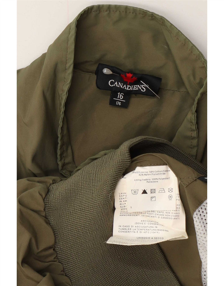 Canadiens Boys Bomber Jacket 15-16 Years Green Cotton