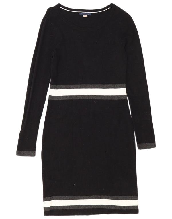 Tommy Hilfiger Womens Long Sleeve Sheath Dress UK 10 Small Black Striped