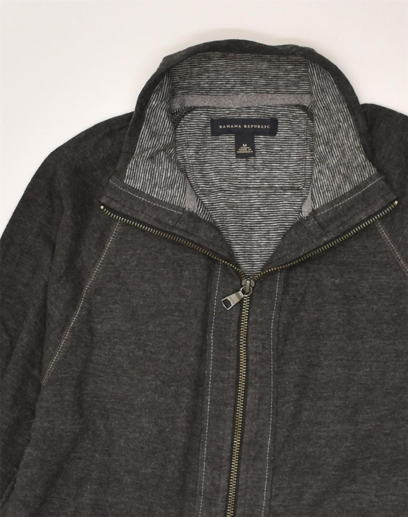 BANANA REPUBLIC Mens Tracksuit Top Jacket Medium Grey Cotton