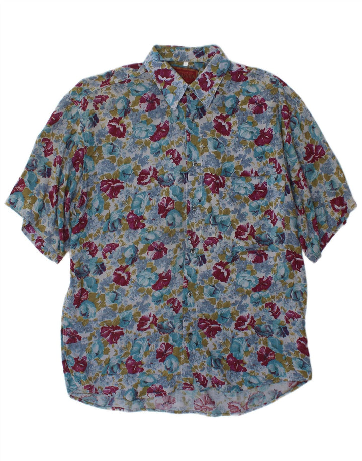 Mac Fashion Mens Short Sleeve Shirt Small Multicoloured Floral