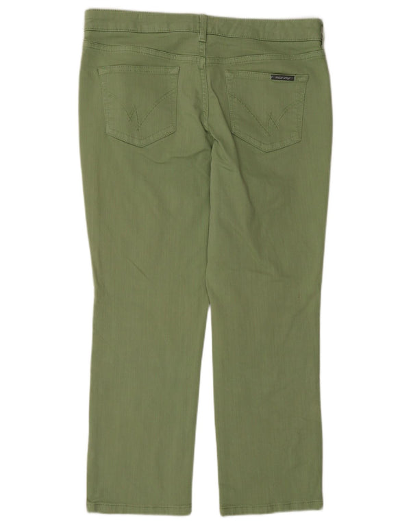 White Stuff Womens Crop Straight Jeans UK 12 Medium W32 L25 Green Cotton