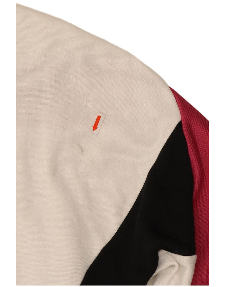 LEVI'S Womens Zip Neck Sweatshirt Jumper UK 14 Medium White Colourblock