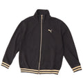 Puma Womens Tracksuit Top Jacket UK 14 Medium Black Cotton