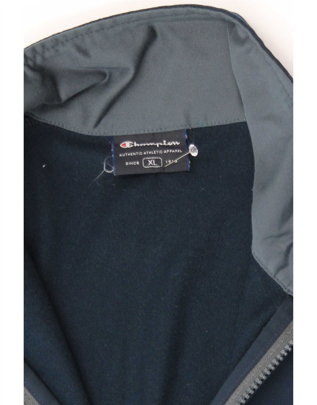 Champion Mens Tracksuit Top Jacket XL Navy Blue Colourblock Polyester