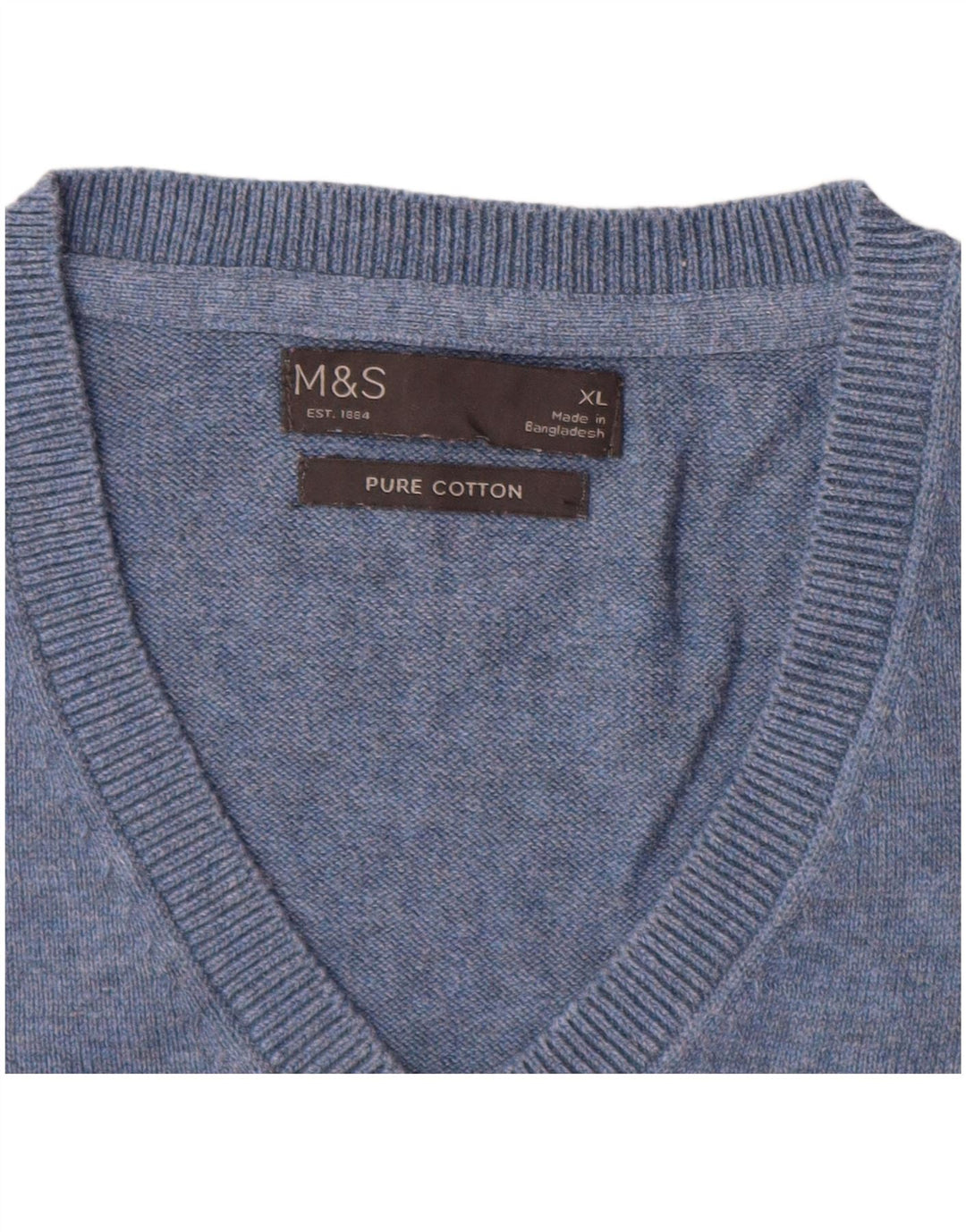 Marks & Spencer Mens Vest Tank Top XL Blue Cotton