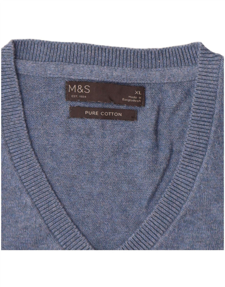 Marks & Spencer Mens Vest Tank Top XL Blue Cotton