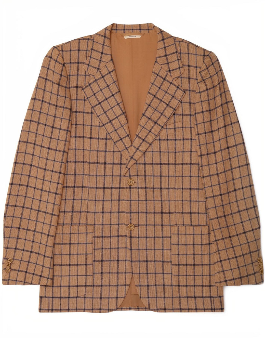 Cerruti 1881 Mens 2 Button Blazer Jacket IT 54 2XL Beige Check Classic