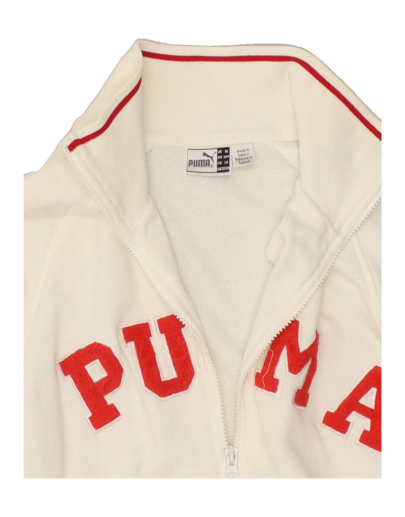 PUMA Girls Graphic Tracksuit Top Jacket 13-14 Years White | Vintage Puma | Thrift | Second-Hand Puma | Used Clothing | Messina Hembry 