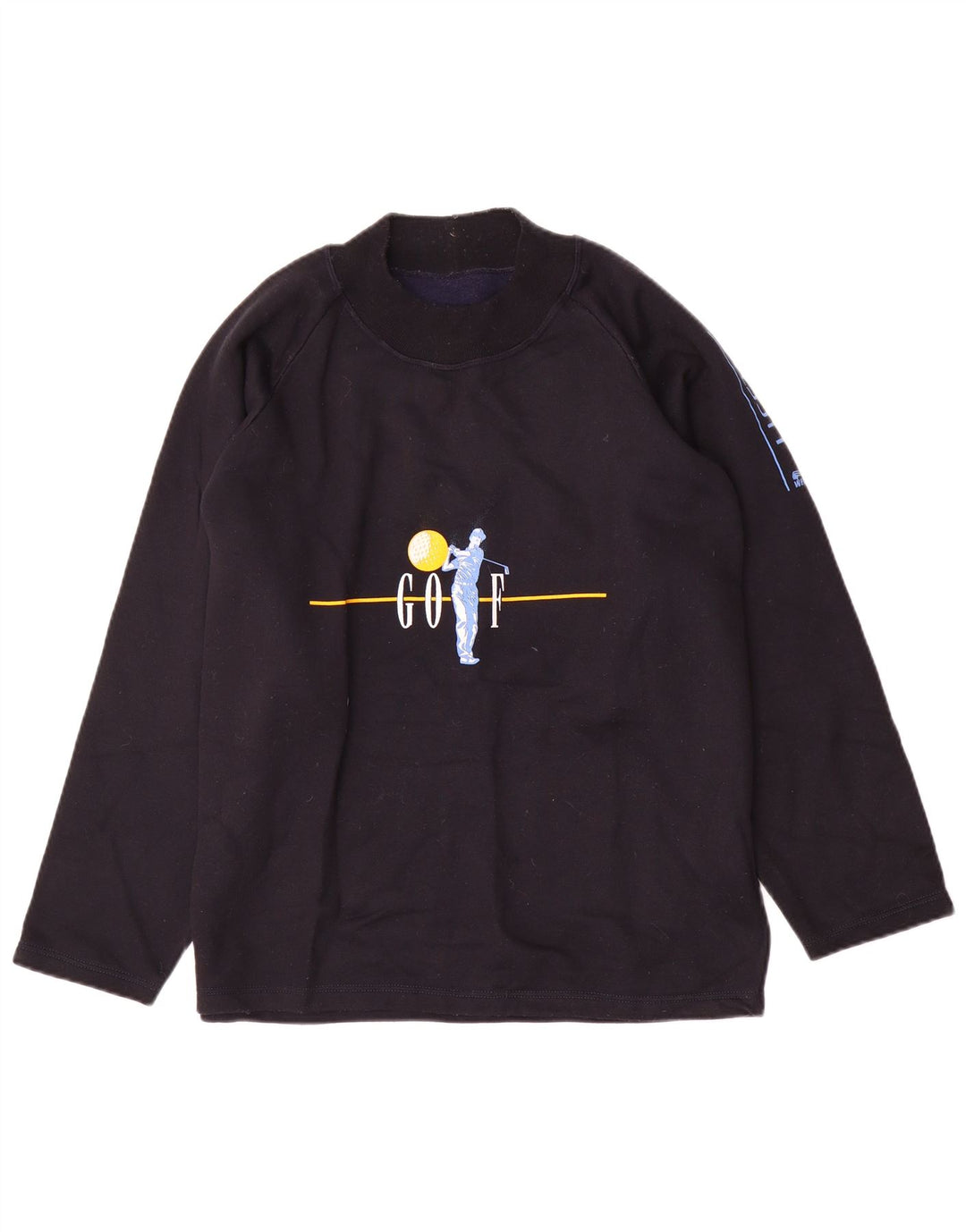 Vintage Mens Graphic Sweatshirt Jumper XL Navy Blue Acrylic