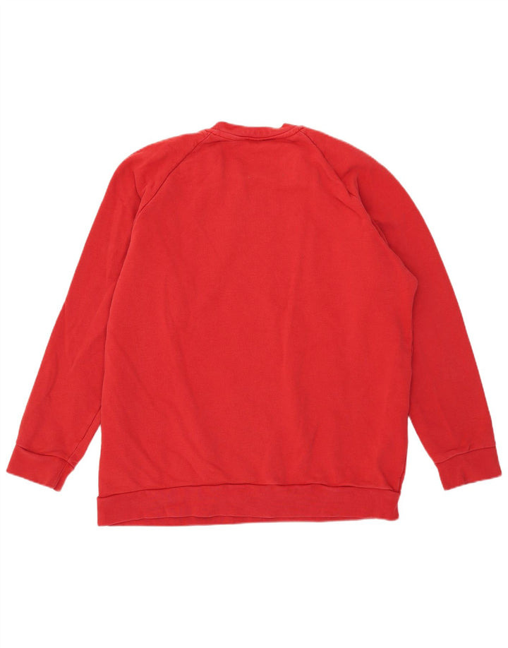 Adidas Mens Graphic Sweatshirt Jumper Large Red Cotton