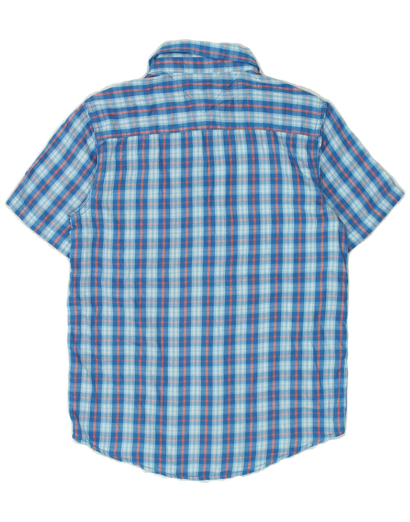 TOMMY HILFIGER Boys Short Sleeve Shirt 12-13 Years Medium Blue Check | Vintage Tommy Hilfiger | Thrift | Second-Hand Tommy Hilfiger | Used Clothing | Messina Hembry 